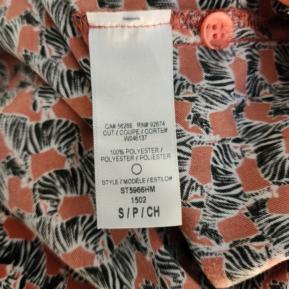 Splendid Zebra Print Orange and Black Top Size Small - Picture 7 of 8